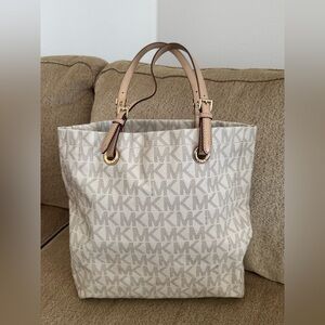 Michael Kors Cream Monogram Tote
